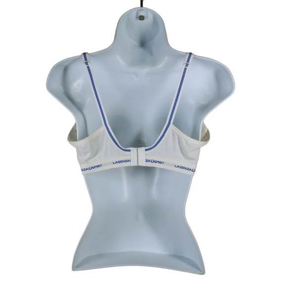 La Senza Spirit Wireless Padded Sports Bra  White Blue 38C - Picture 4 of 6